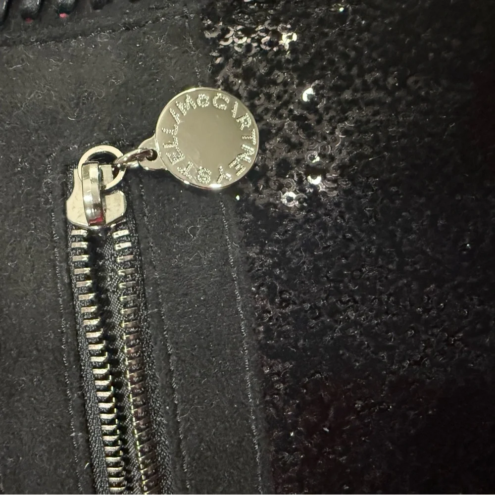 Stella McCartney Falabella Fold-Over Clutch – Black Shimmer | Like New. COA - Picture 9 of 10